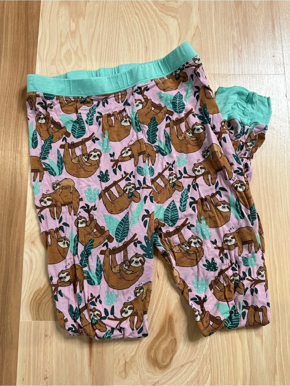 Little Sleepies Pink Sloth Pajama Pants size 9/10